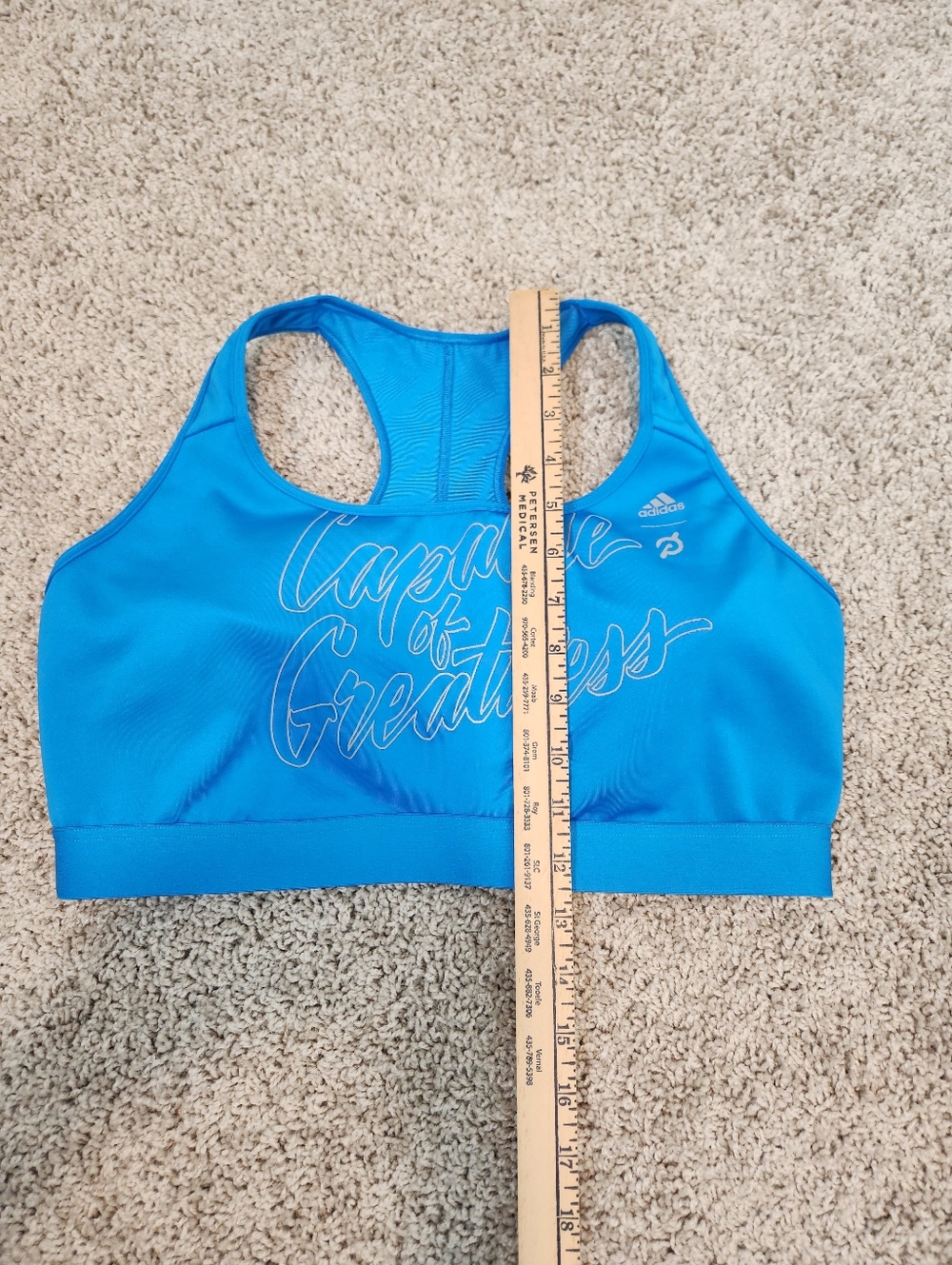 Adidas x Peloton Capable Of Greatness Train Bra Cobalt Blue Size L - Picture 6 of 6